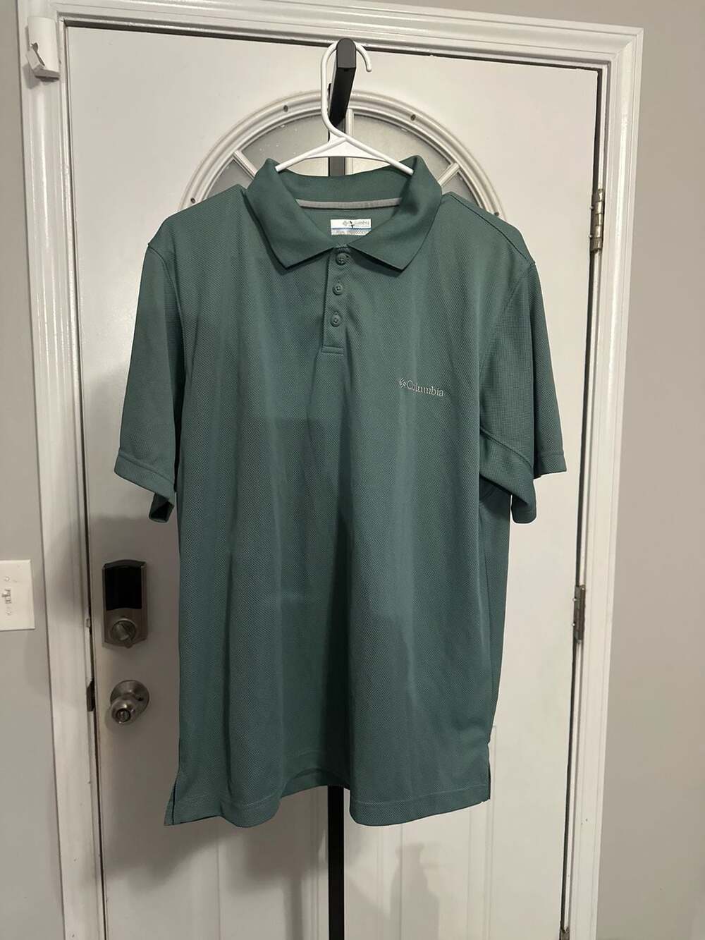 Columbia Men's Omni-Wick Short Sleeve Polo Shirt, Size Large, Teal #387